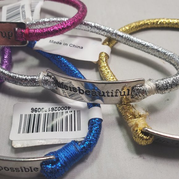 Charming Charlie 6 pc Inspirational charm stretch bracelet - Picture 9 of 12